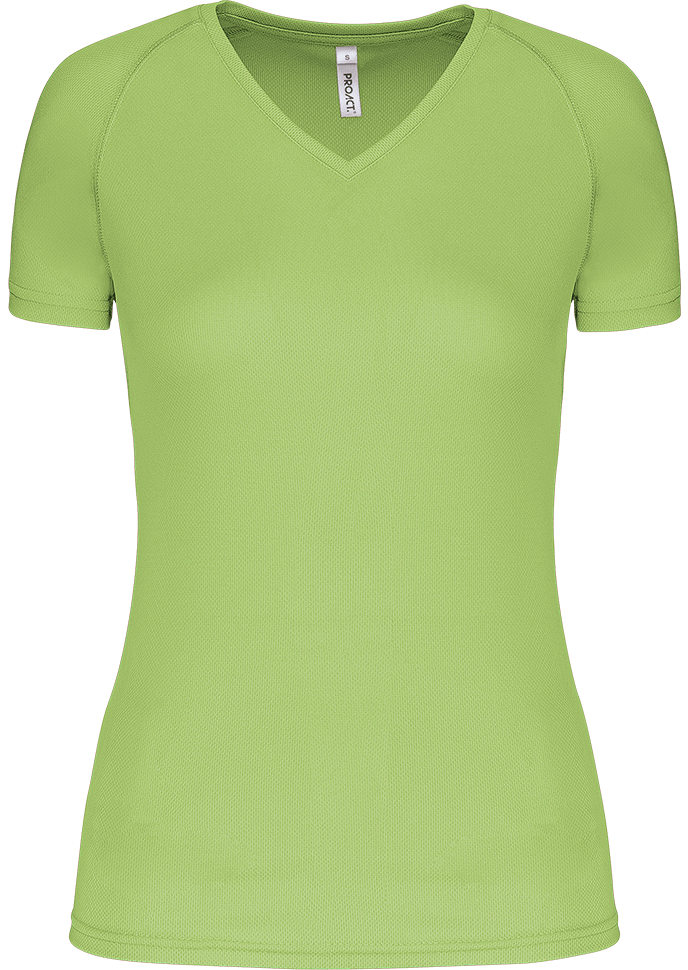 PA477 – Dames sportshirt korte mouwen V-hals 466588