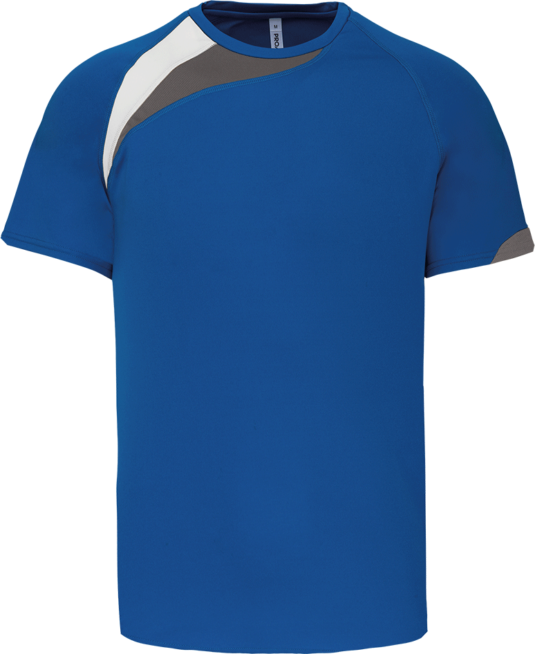PA437 – Kinder sportshirt met contrasterend inzetstuk 466467