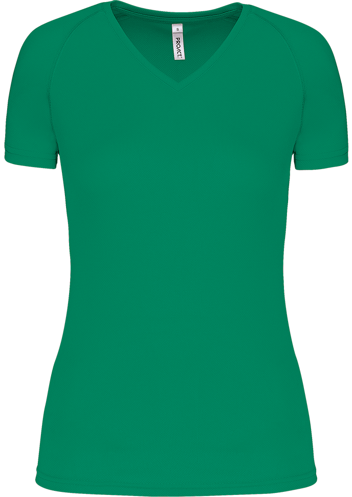 PA477 – Dames sportshirt korte mouwen V-hals 466589