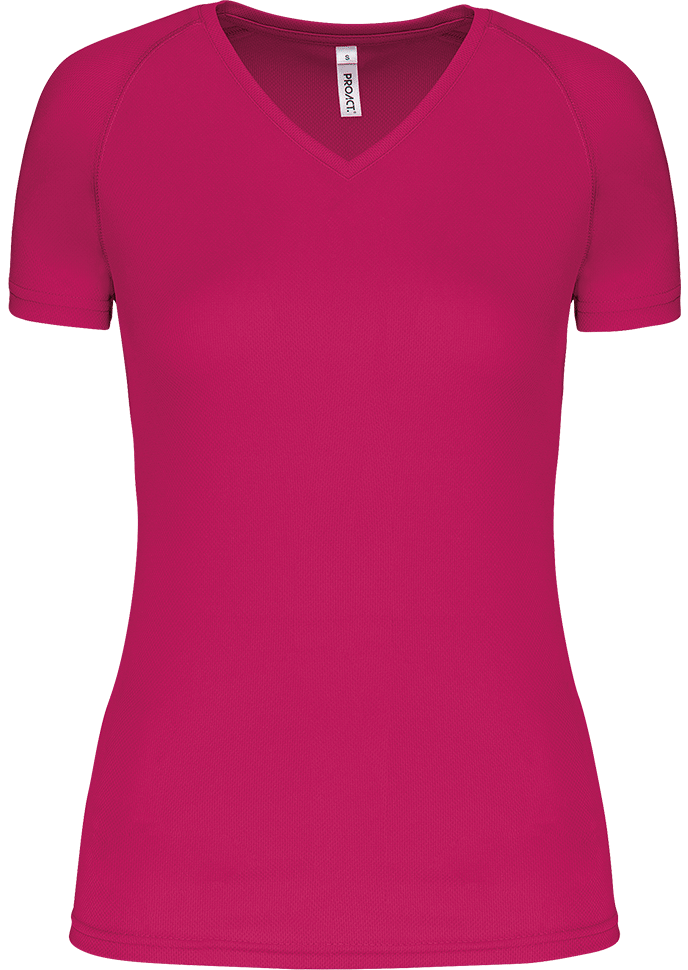 PA477 – Dames sportshirt korte mouwen V-hals 466590