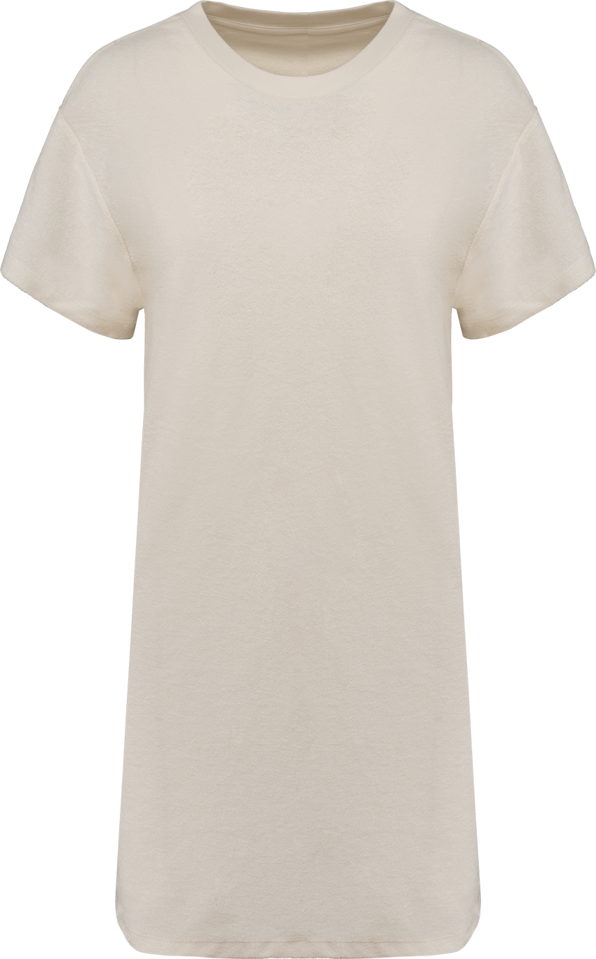 NS5028 – Duurzame Badstof T-shirtjurk Met Afhangende Mouwen Made in Portugal 461093